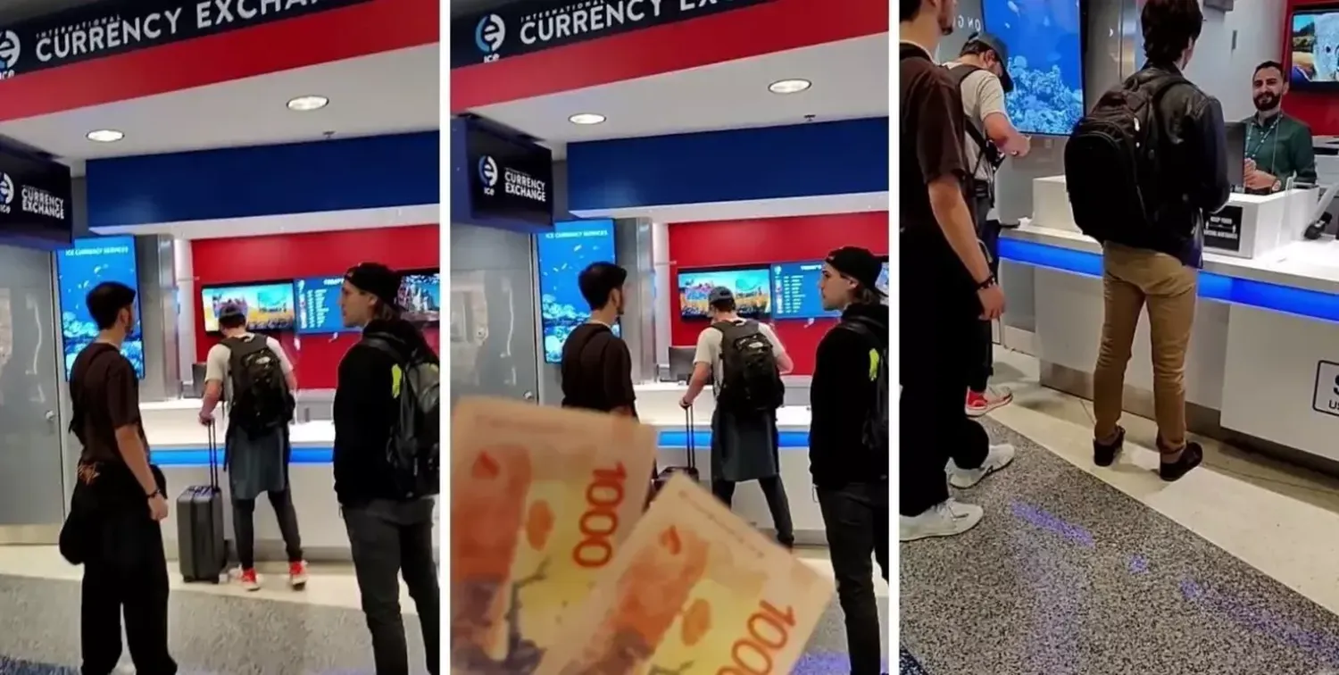 Video: quiso cambiar pesos por dólares en Estados Unidos y se hizo viral 