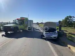 Un hombre fue trasladado al Hospital tras un fuerte accidente en la Ruta 226