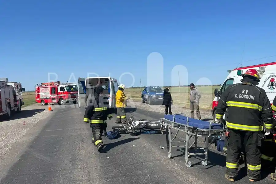 Accidente en Ruta Nacional 34: un motociclista fue hospitalizado tras chocar contra una camioneta
