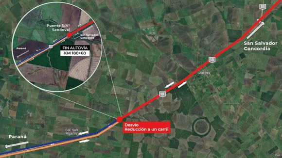 Desvían el tránsito sobre el puente del arroyo Sandoval