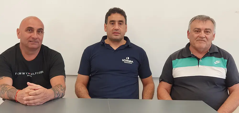 Los dirigentes Alejandro Jacín, Juan Gambetta y Mario Coste