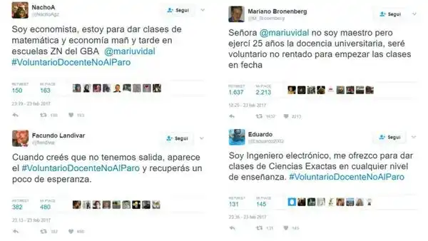 Campaña en contra del paro en las redes: #VoluntarioDocente