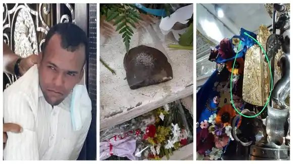 ATRAPAN AL SUJETO QUE LANZÓ una piedra contra la Virgen de La Chinita