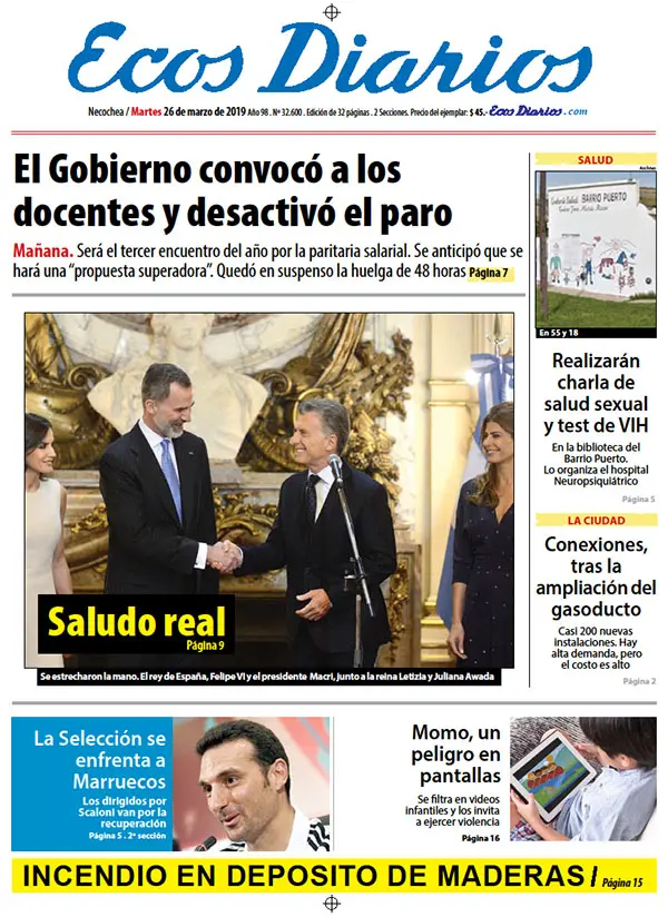 Tapa del 26 de marzo de 2019