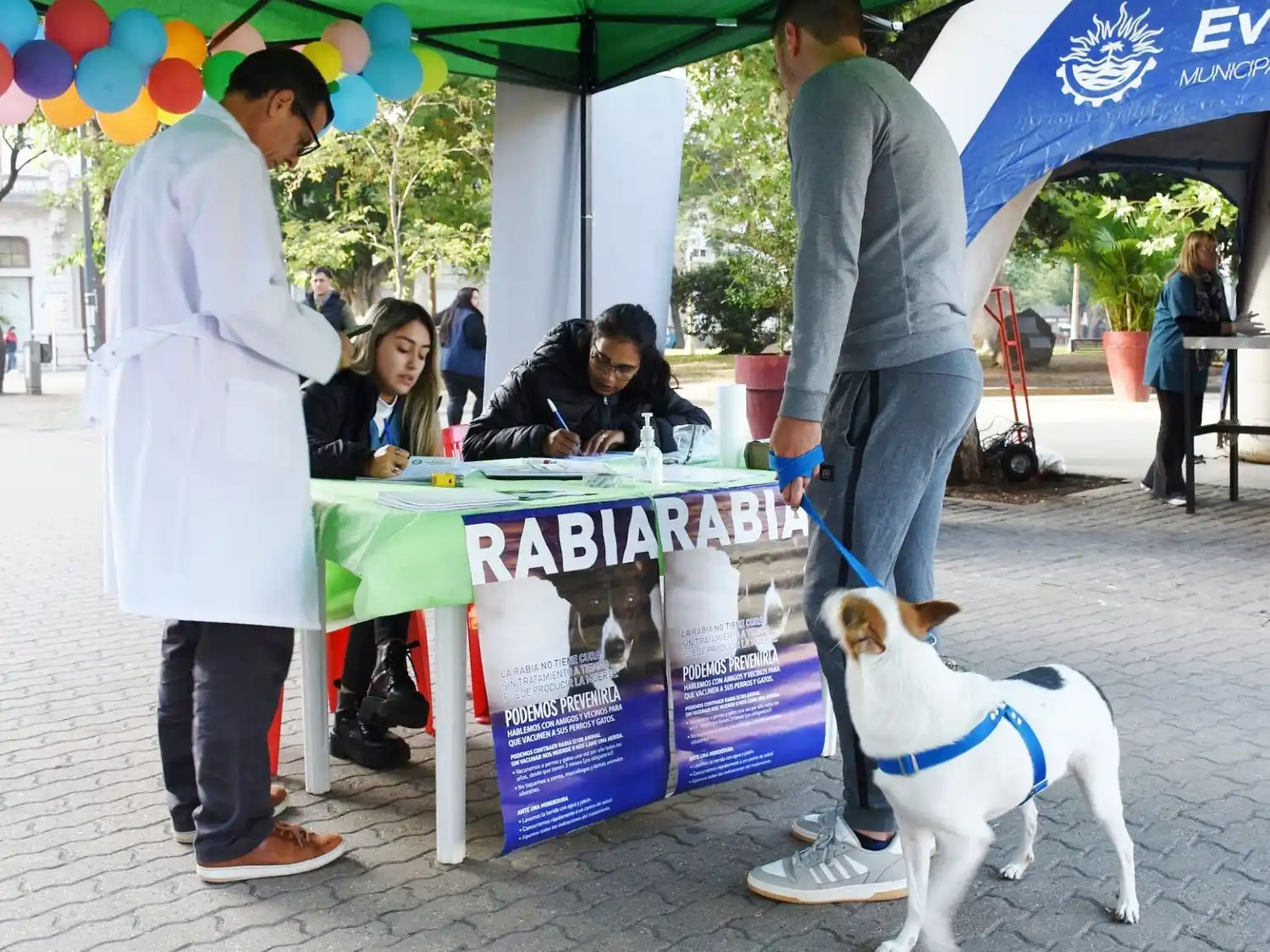 Jornada de vacunación antirrábica en la Plaza 25 de Mayo