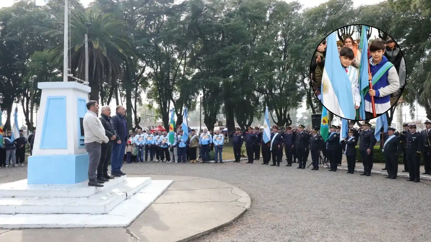 La ceremonia oficial se realizó en la Plaza Juan Bautista Zucchi , de Río Tala.