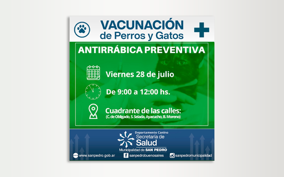 Campaña de Vacunación para caninos y felinos