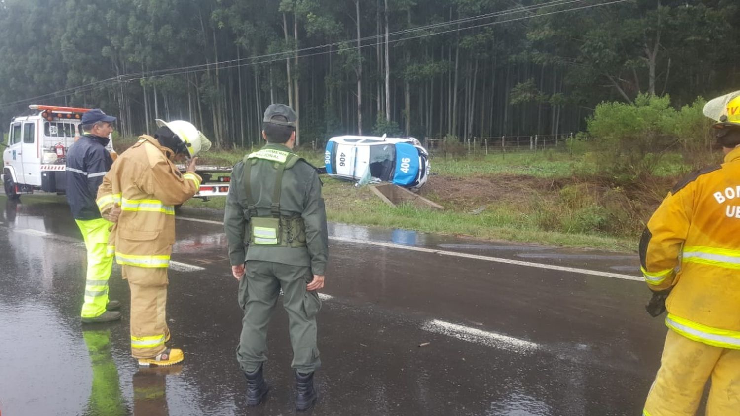 Falleció el policía herido que volcó en el patrullero