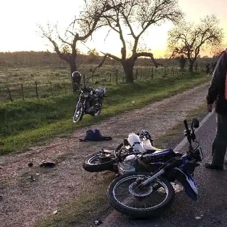 Dos motociclistas chocaron contra caballos