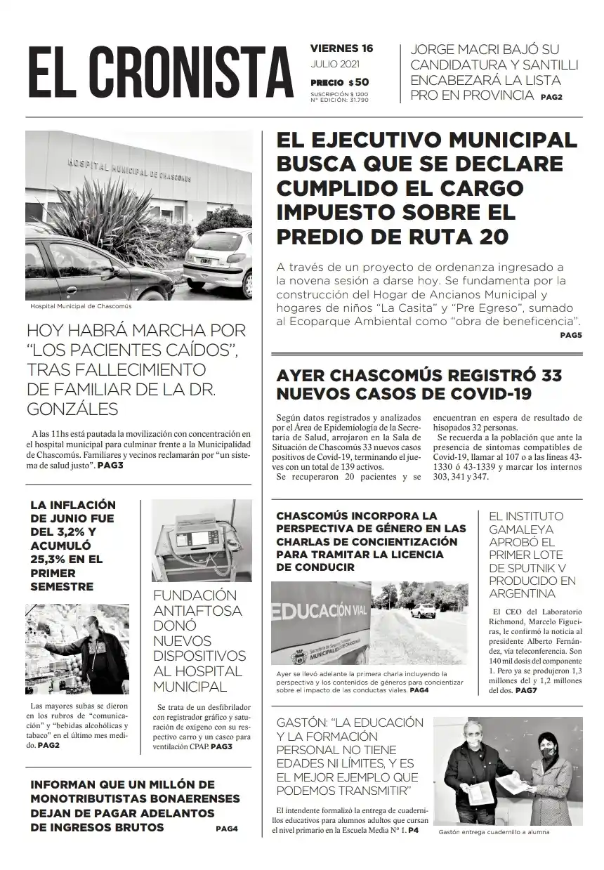 Tapa 16 de julio 2021