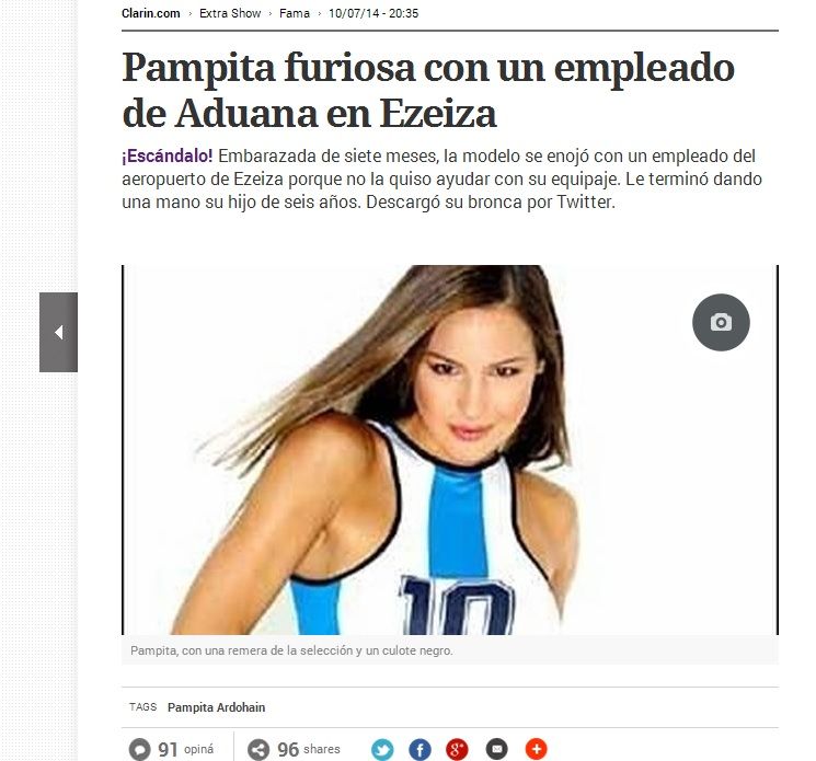 Pampita contra ¿mí? Maravillas de las redes sociales