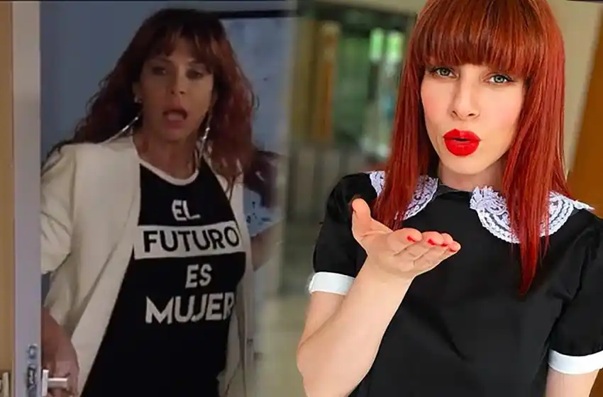 La remera feminista que usó Romina Gaetani en la tira que protagoniza con Darthés