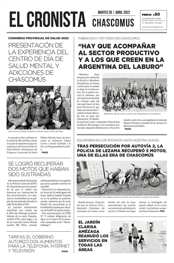 Tapa 26 abril 2022