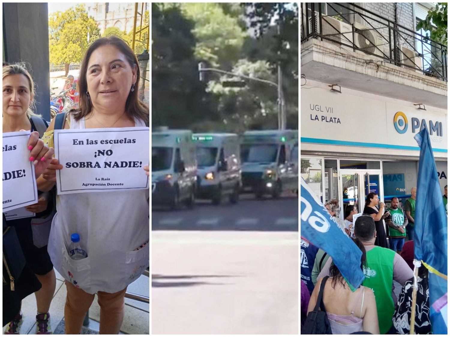 La Plata fue un infierno por tres protestas en la ciudad este mediodía.