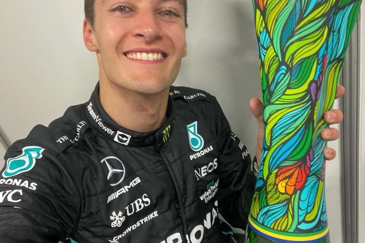 Russel ganó el GP de Brasil en su primer triunfo en la F1.