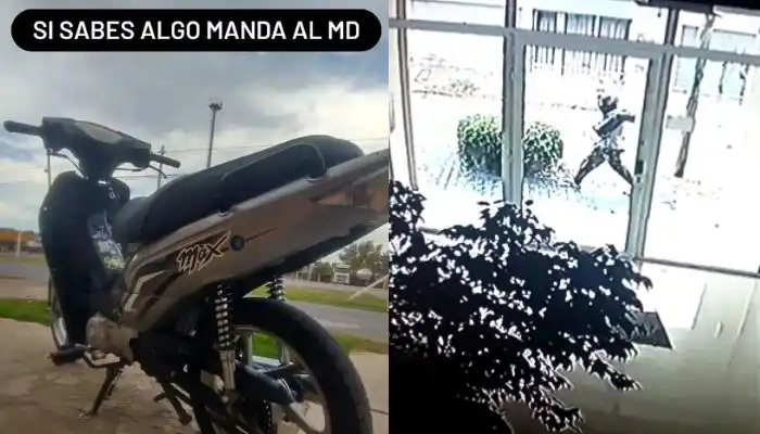Robaron una moto en Caseros y Almafuerte: hay un sospechoso, que pasó varias veces por el frente del edificio