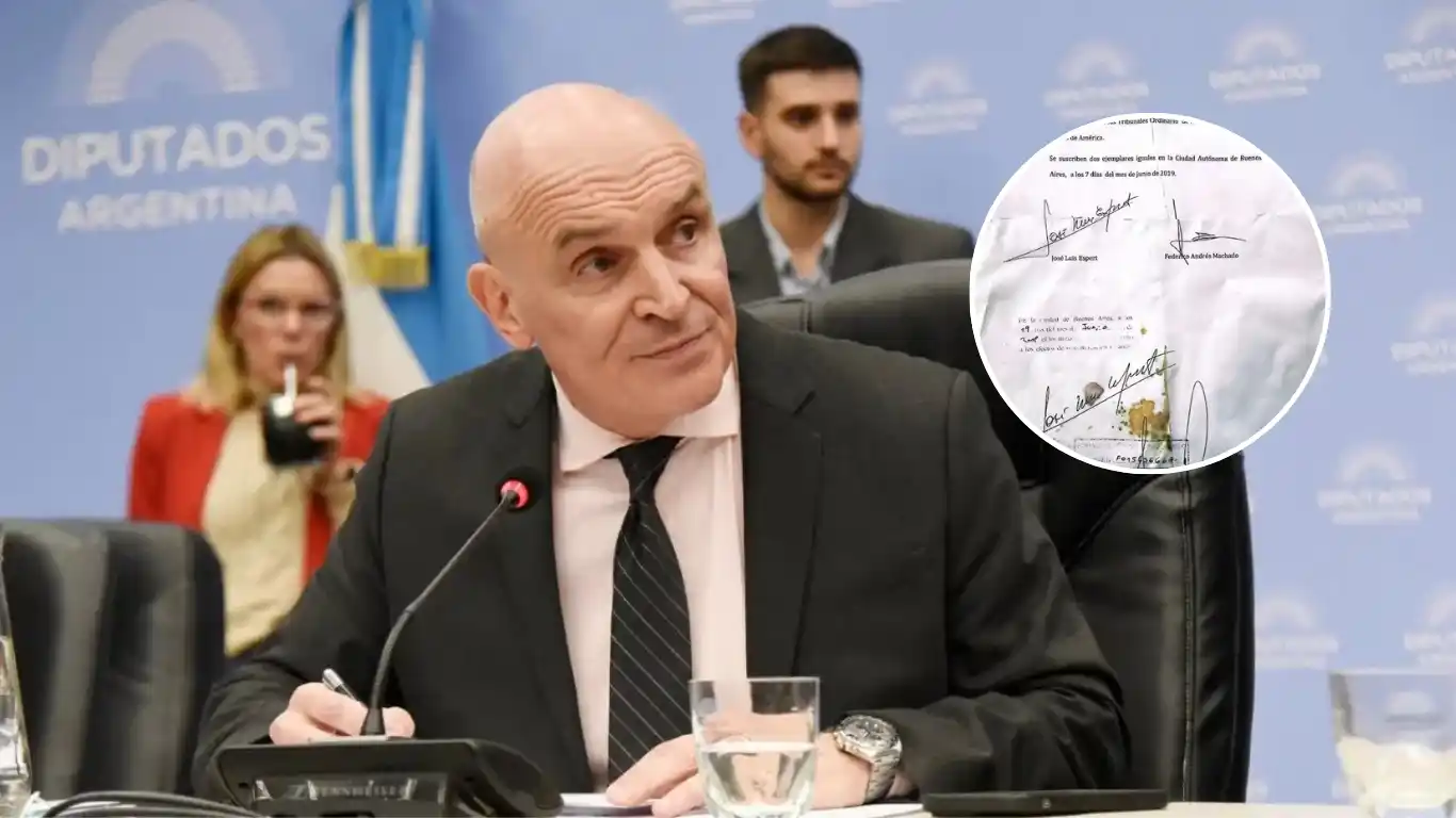 Hallaron una copia del contrato que firmó Espert con Machado