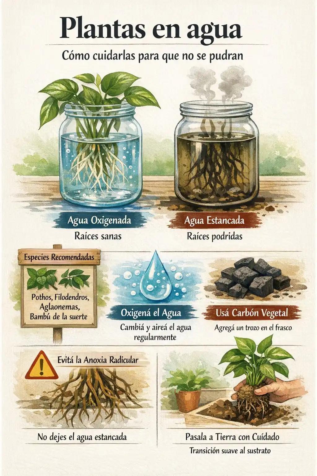 plantas en agua