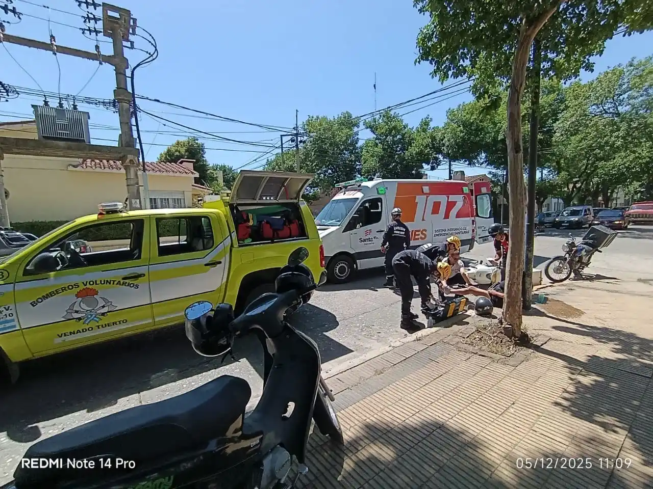 La joven Rocío circulaba cayó al pavimento. Foto: BVVT