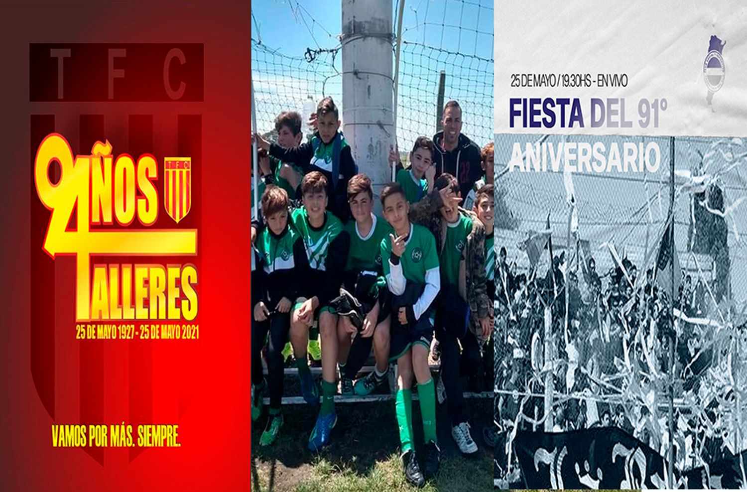 Argentinos del Sud, Banfield y Talleres celebran su Aniversario este 25 de Mayo