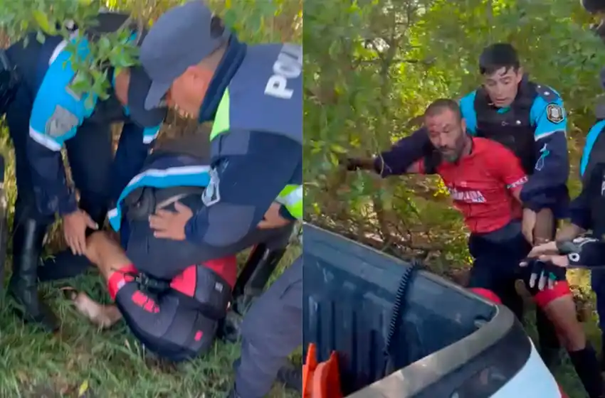 Violenta detención a un ciclista: "No me puede prohibir circular en la ruta"