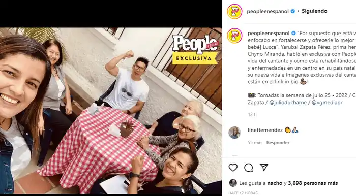 Una de las fotografías que la prima de Chyno le dio a People en español. Foto Instagram