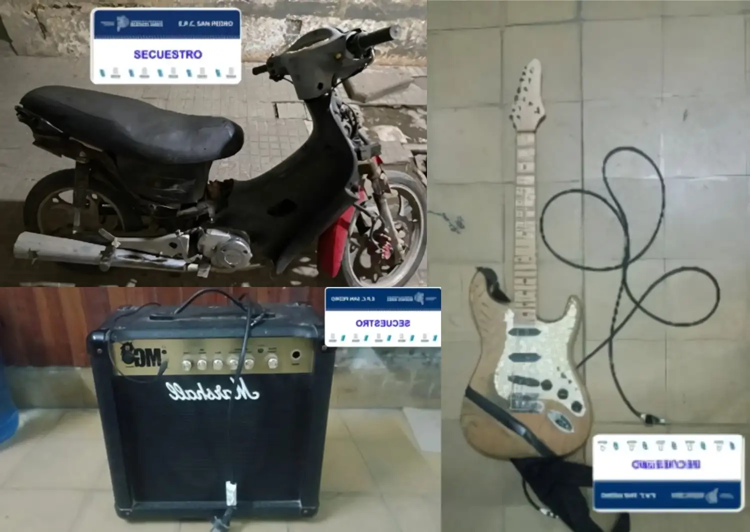 Objetos robados y secuestrados