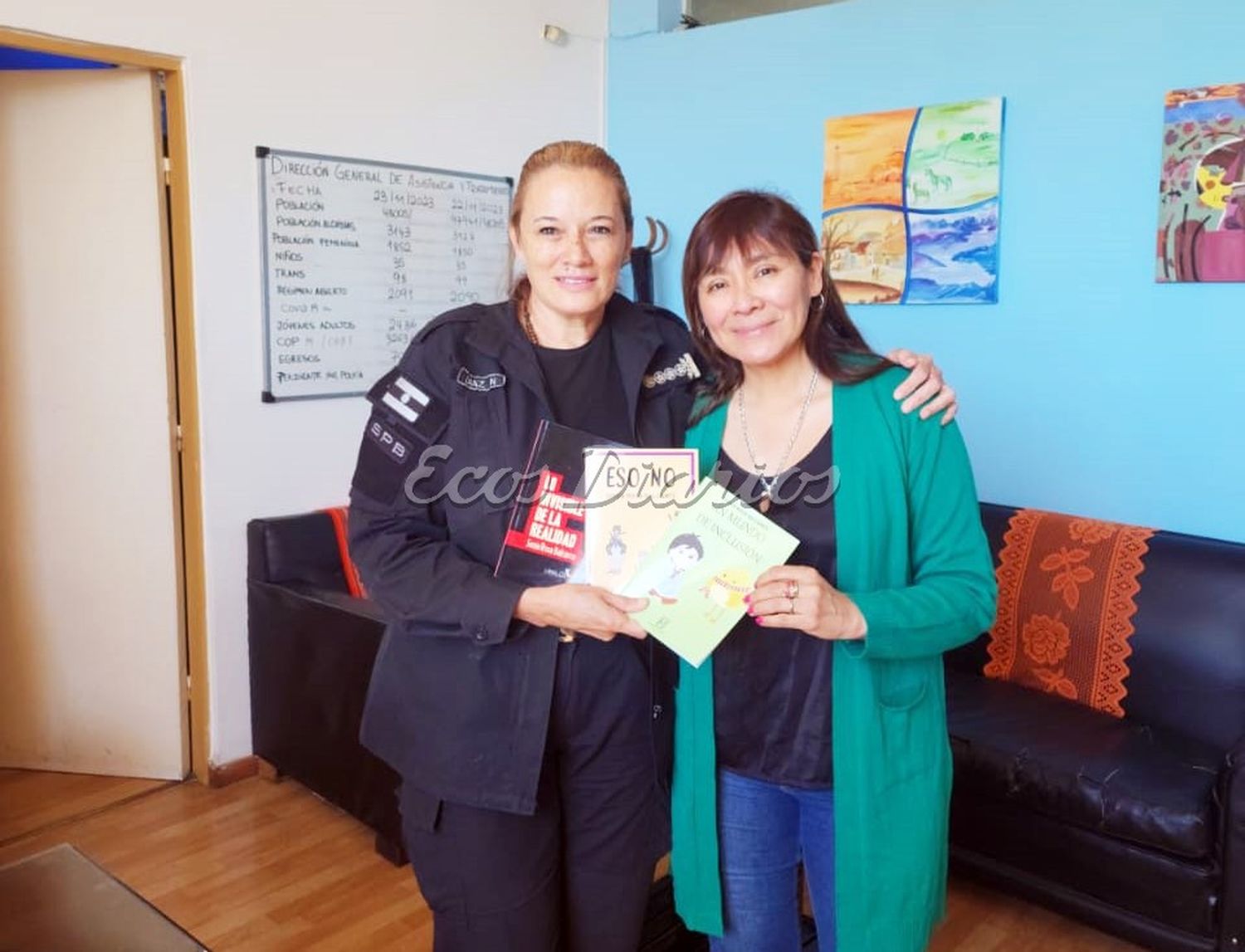 Reunión. La directora Norma Díaz recibió a Sonia Balcarce