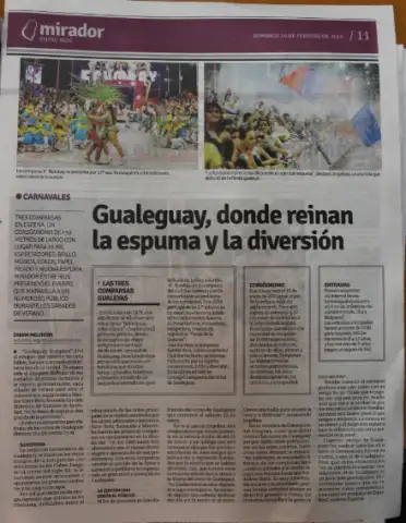 El Corso de Gualeguay fue reflejado en el diario Clarín