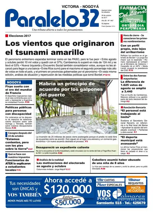 Tapa edición Victoria-Nogoyá de Paralelo 32
