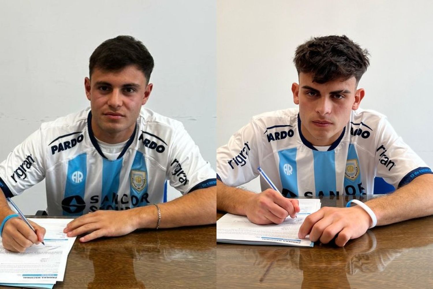 Pusieron el gancho: Lisandro Merlino y Enzo Wuattier firmaron sus primeros contratos en Atlético Rafaela