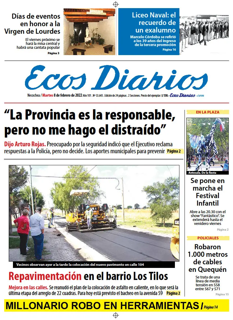 Tapa del 8 de febrero de 2022