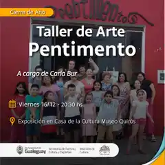 Hoy se realizará el Cierre de año del Taller de Arte Pentimento
