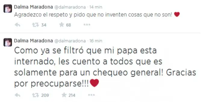 Internaron a Diego Maradona por un chequeo general