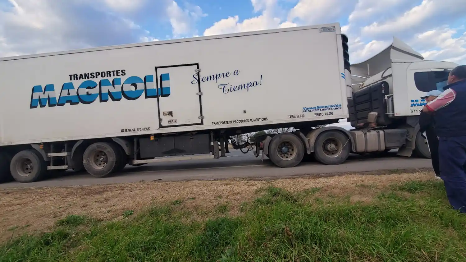 Camion involucrado en el accidente