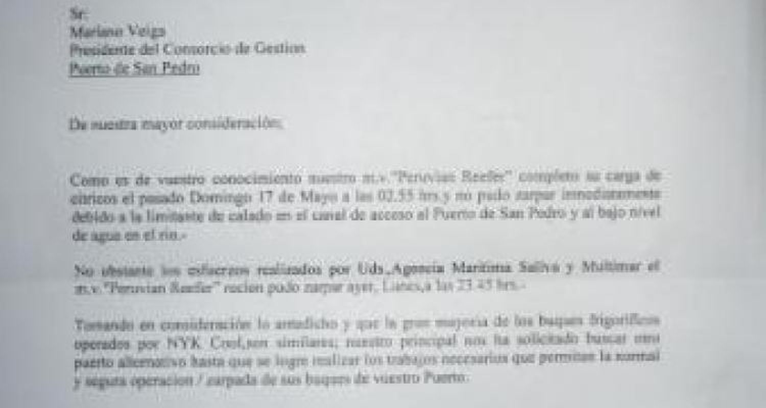 San Pedro se podría quedar sin puerto