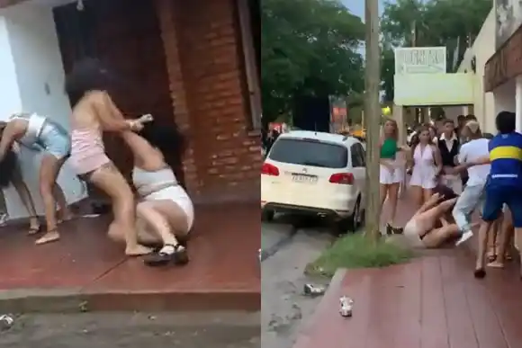 VIDEO | Lamentable: un joven atacó a patadas a una chica a la salida del boliche