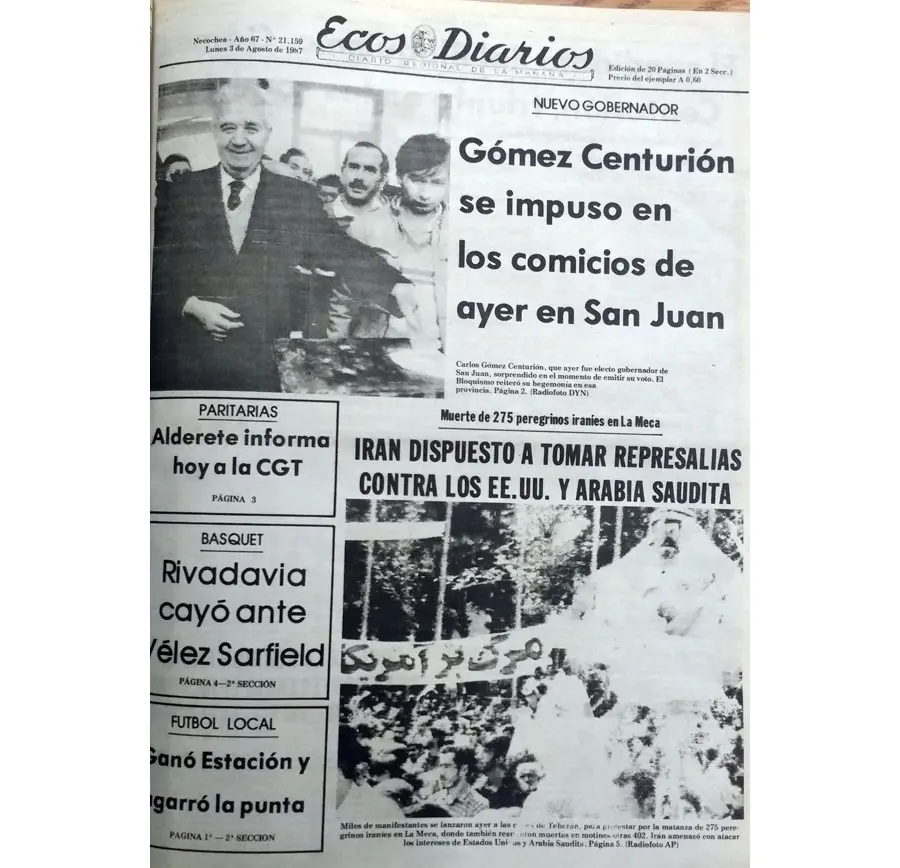 Lunes 3 de agosto de 1987