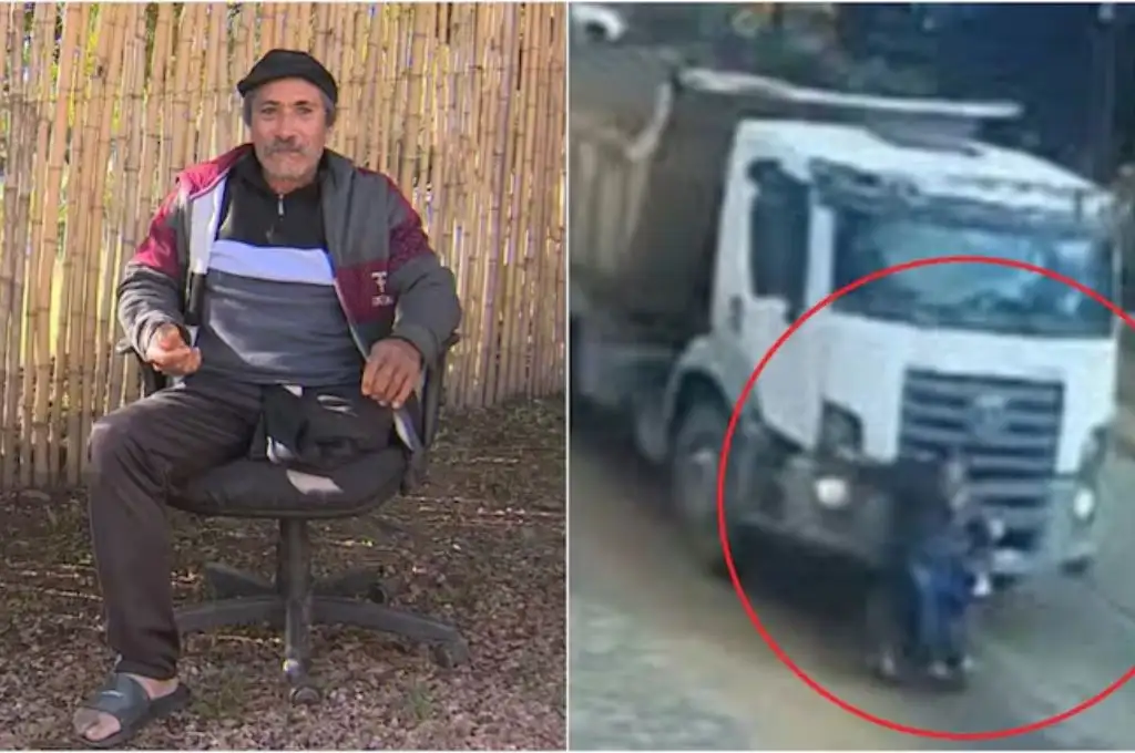 Un camión lo arrastró unas dos cuadras