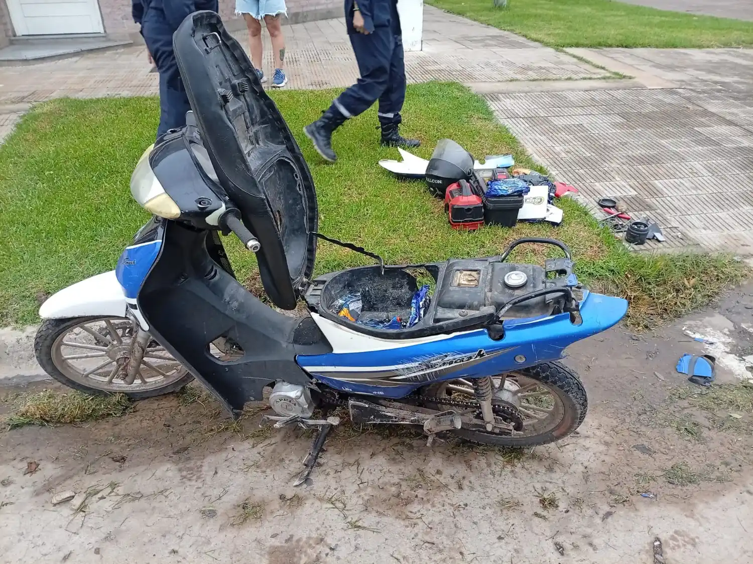 La moto, protagonista del accidente.