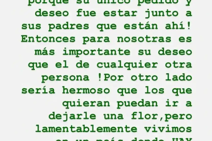 Dalma se expresó en su Instagram