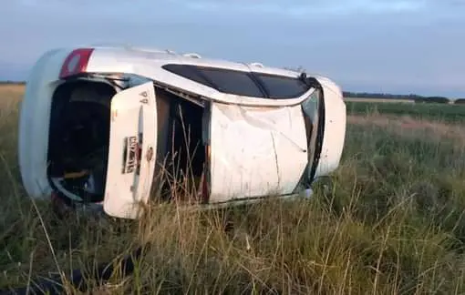Murió un remisero, tras un despiste y vuelco en ruta 55