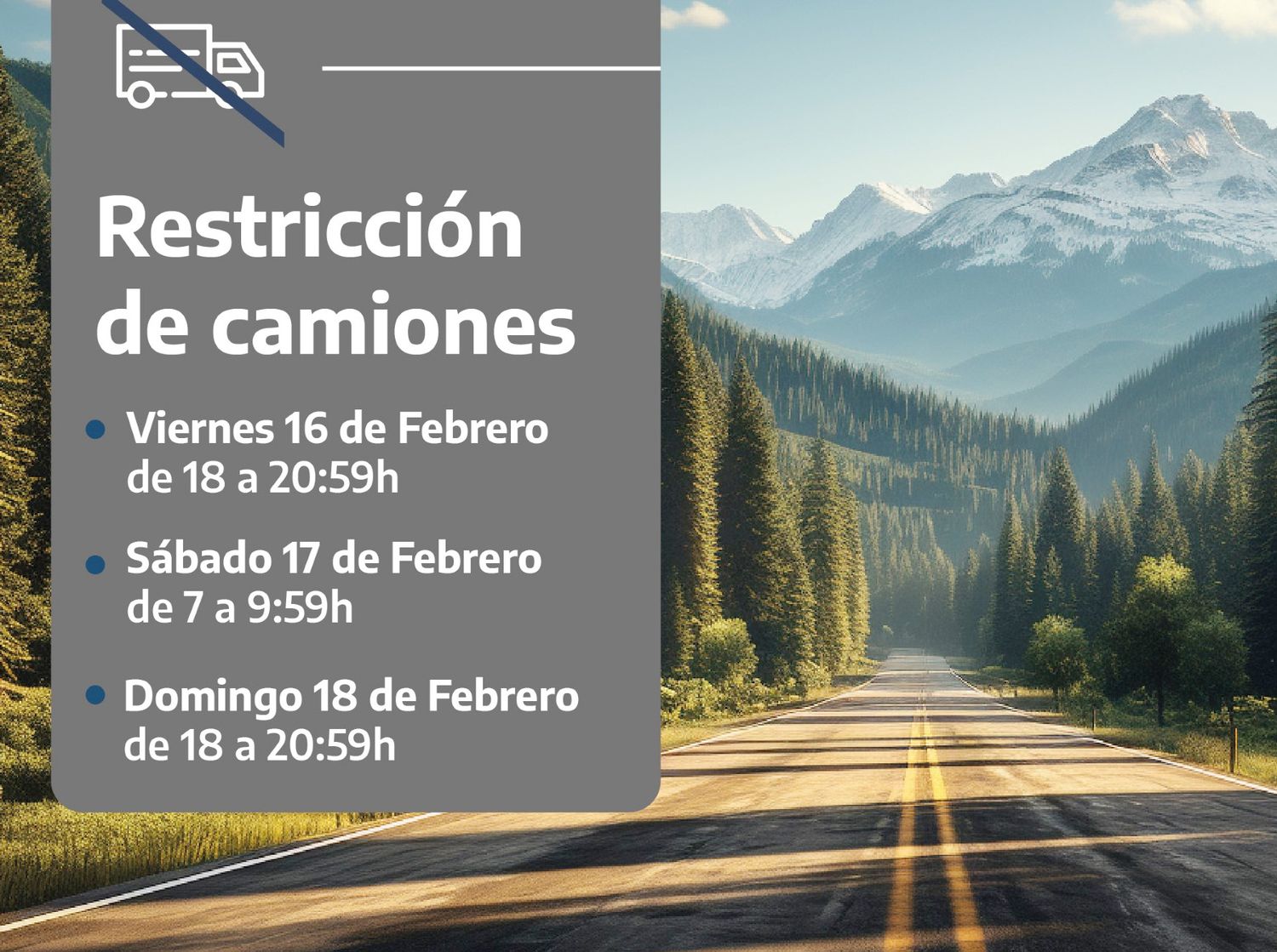 Este fin de semana habrá limitación en la circulación del tránsito pesado