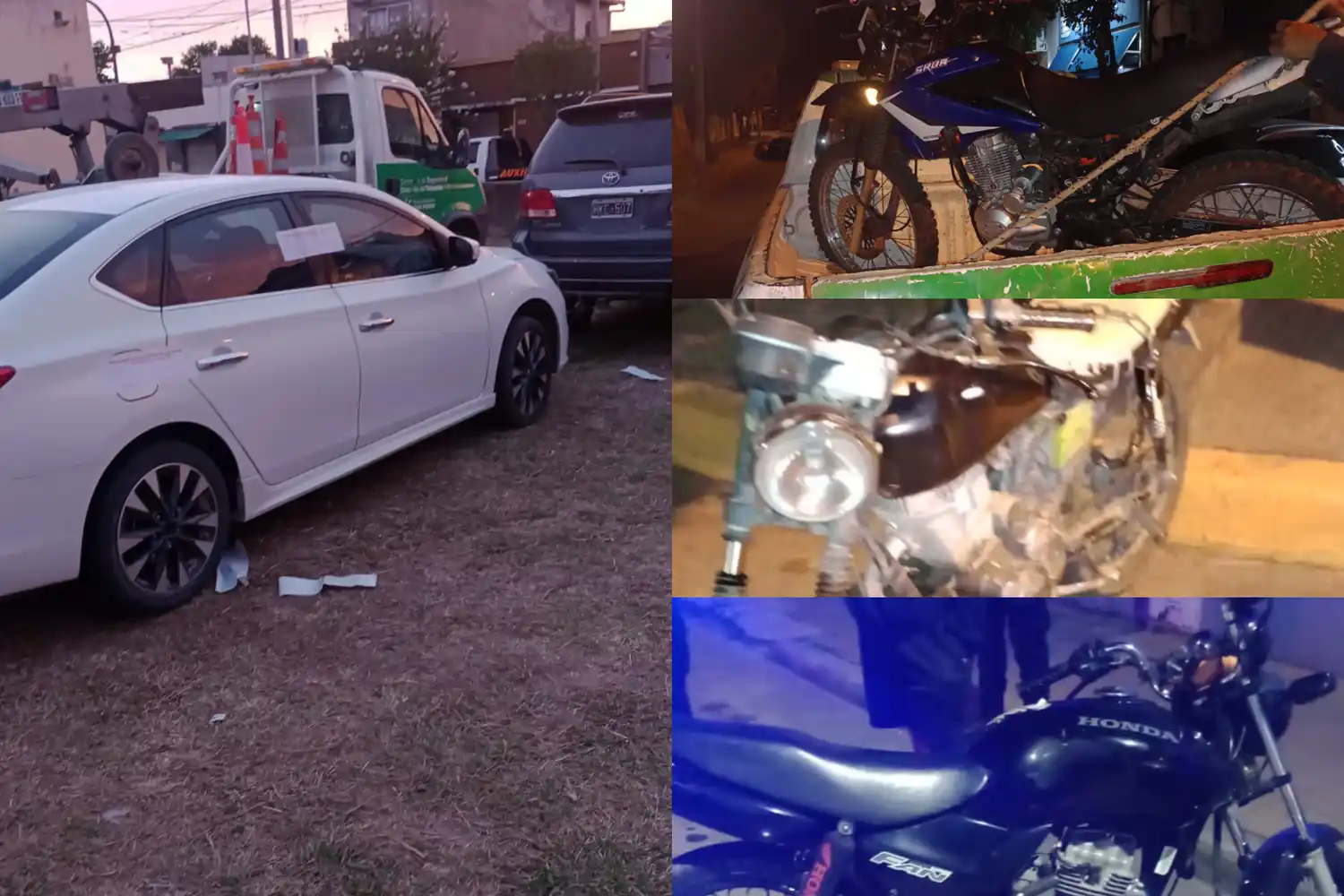 Los vehículos secuestrados por el personal de Tránsito.