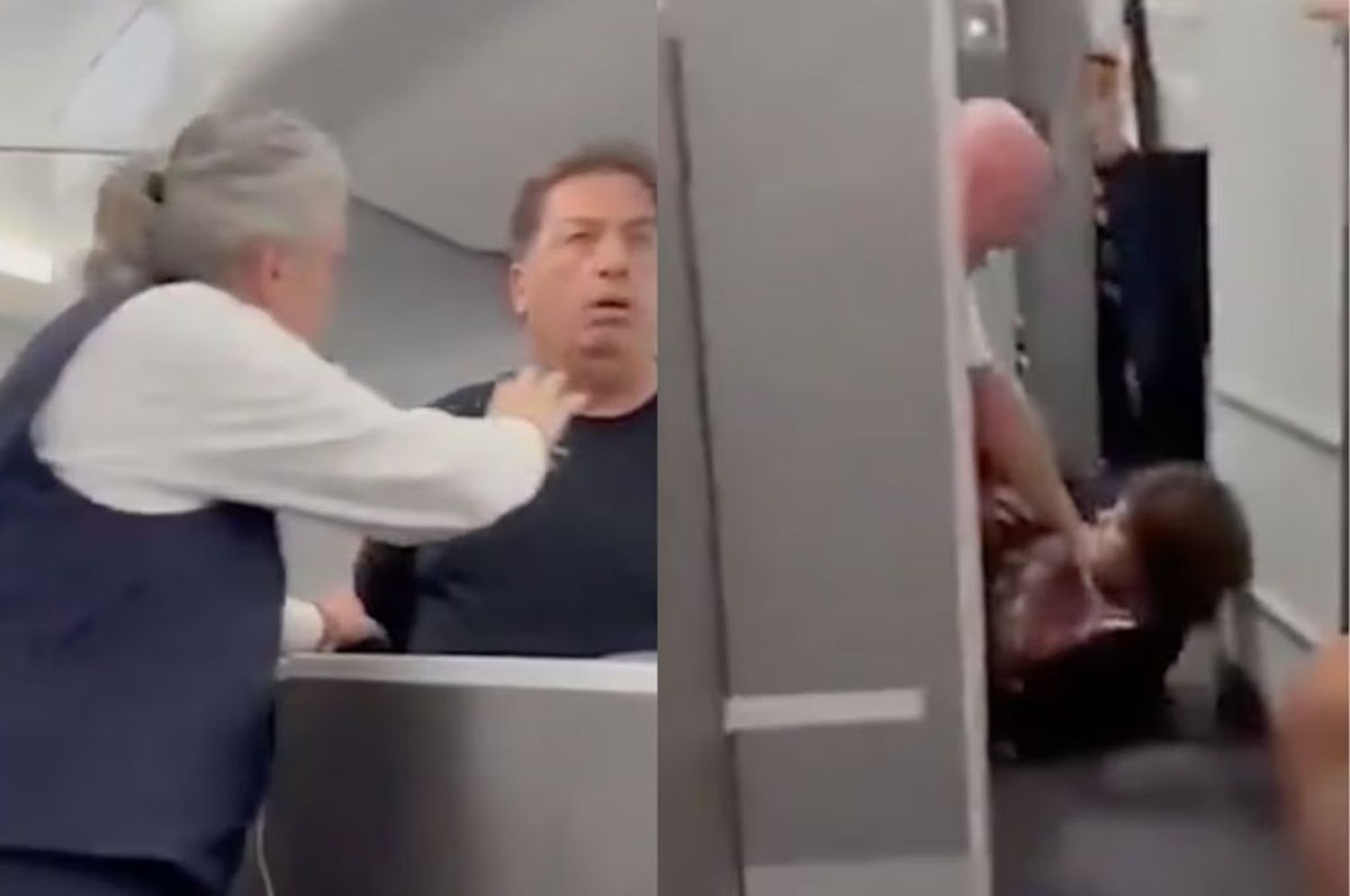 Tenso momento en un avión