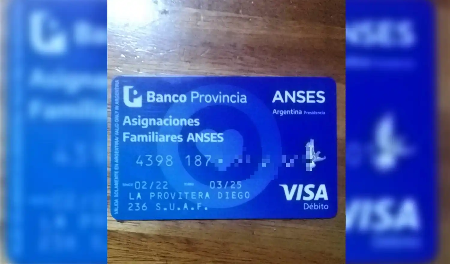 Encontraron tarjeta a nombre de Diego La Provitera