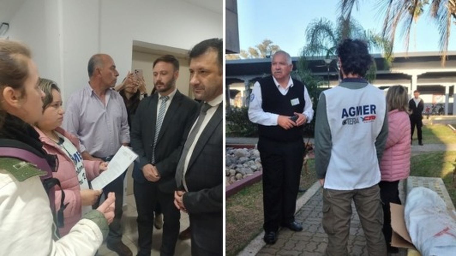 Gritos y forcejeos entre miembros de Agmer, Kueider y la Guardia Urbana en el Centro de Convenciones de Concordia