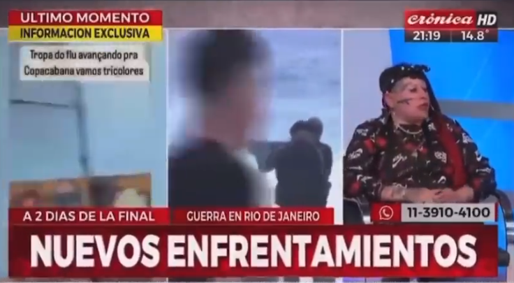 La Chabona analizó en Crónica TV los disturbios en la previa de la final Boca – Fluminense en Brasil