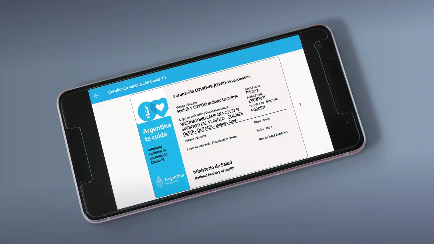 La credencial de vacunación digital de Mi Argentina será la acreditación internacional de la vacunación contra el Covid