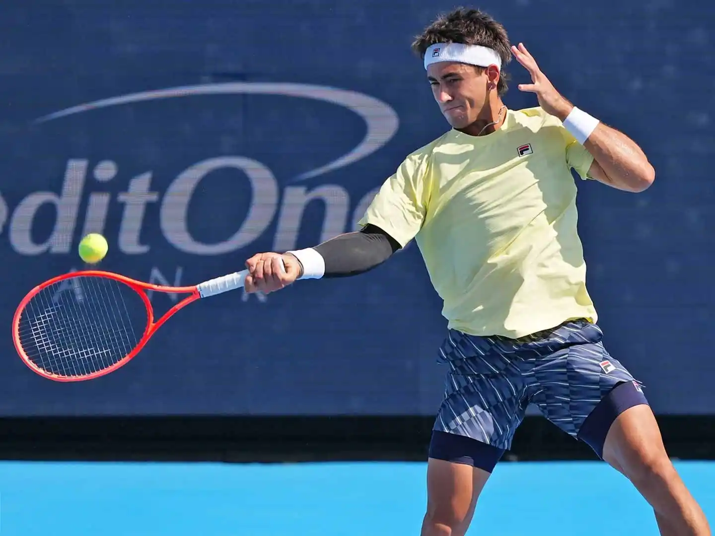 Francisco Comesaña en el triunfo ante Opelka.